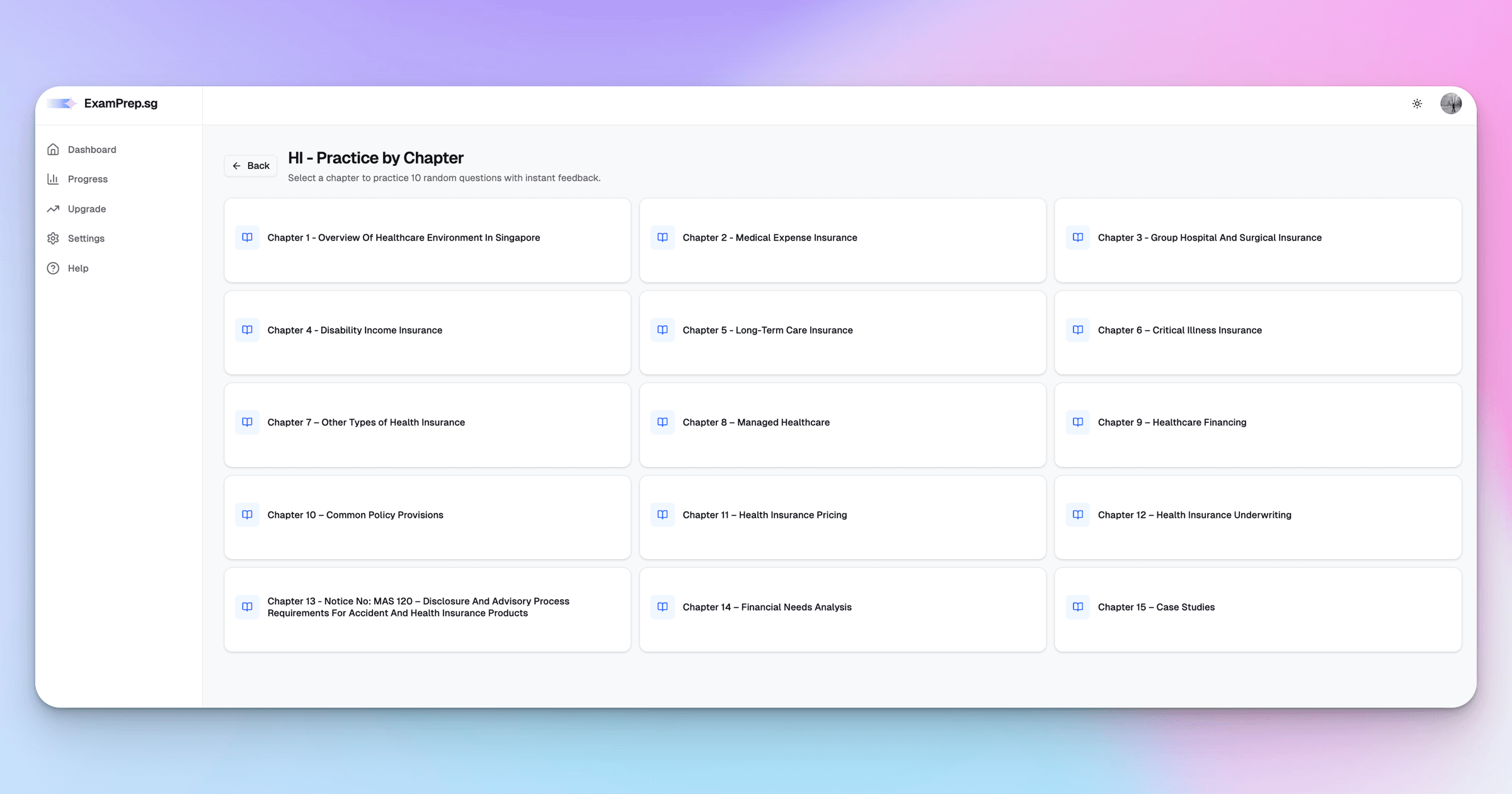 ExamPrep.sg HI Practice by Chapter Mode