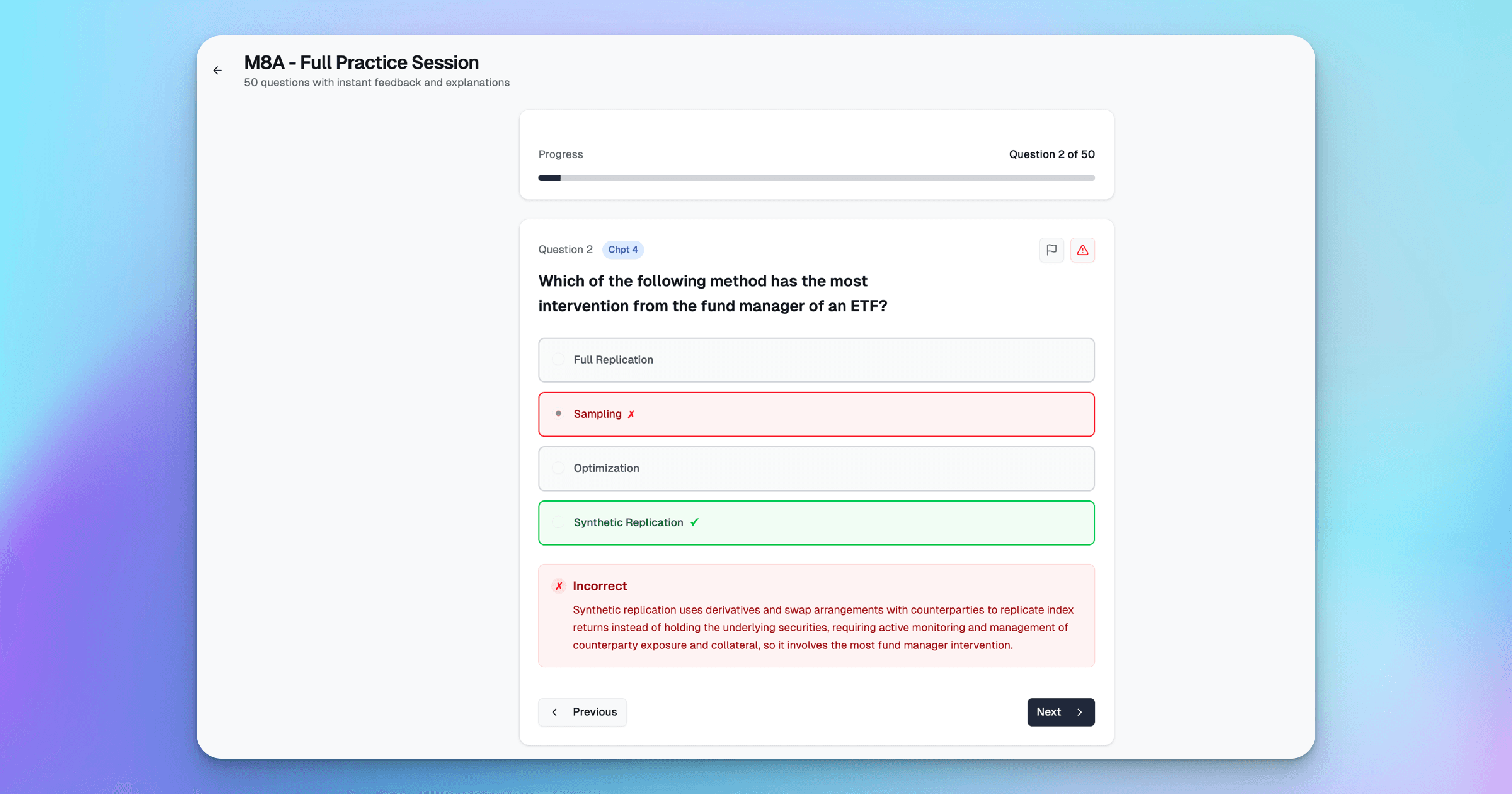 ExamPrep.sg M8A Instant Feedback and Explanation