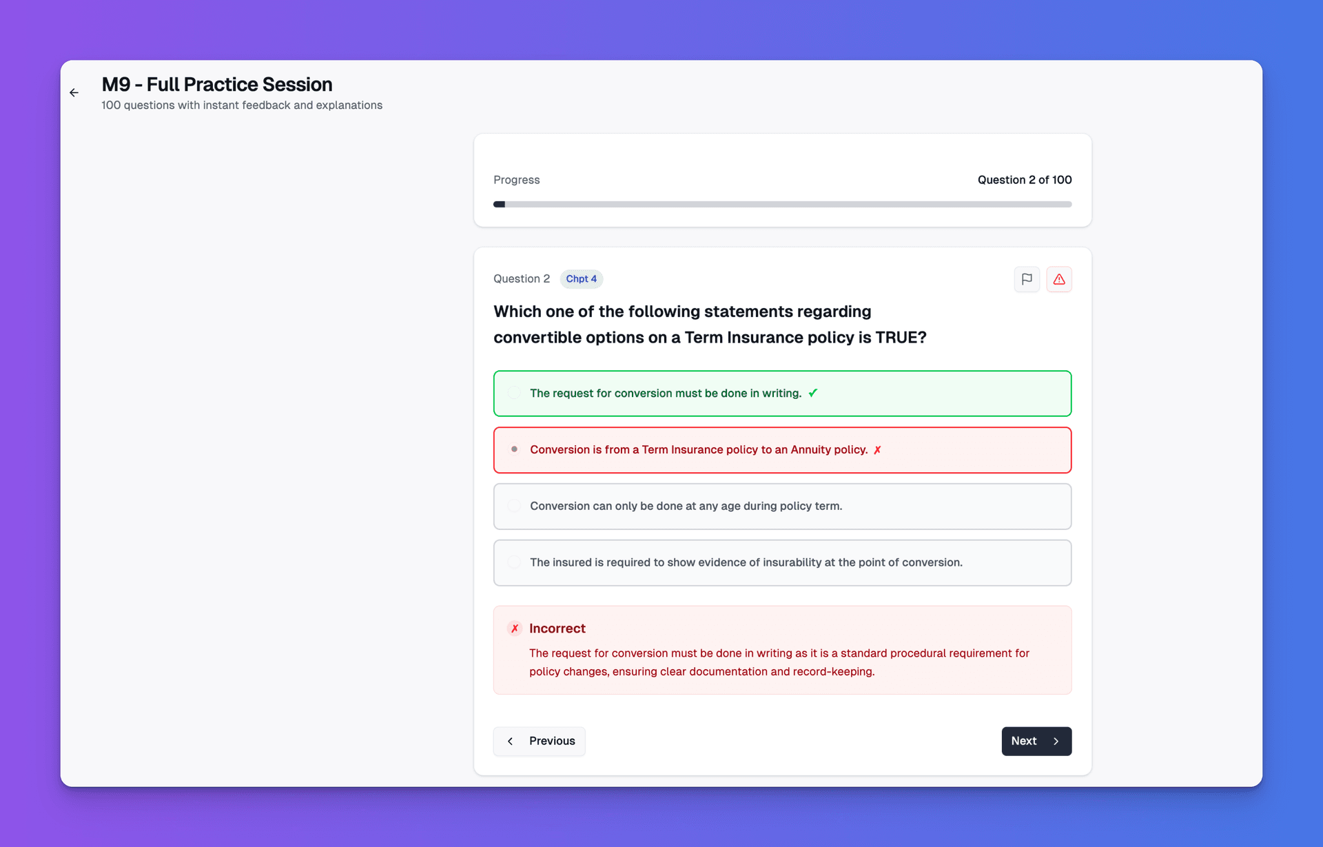 ExamPrep.sg M9 dashboard showing chapter analytics